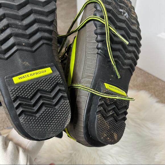 Sorel Brown Green Canvas Waterproof Lace Up Duck Boots Size 5 - Picture 5 of 6